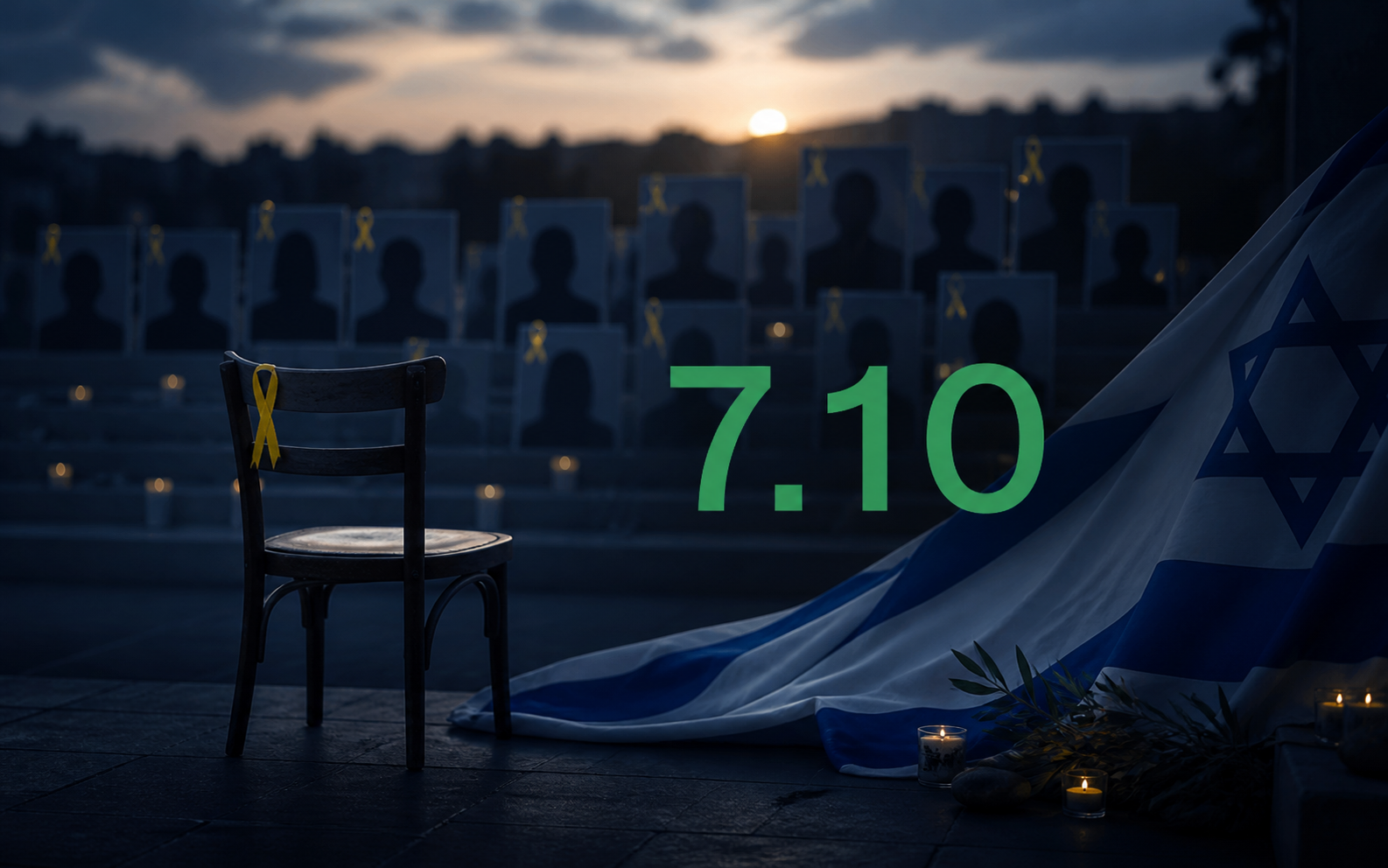 מיצג הנצחה סמלי למען החטופים ולזכר נרצחי השבעה באוקטובר
